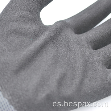 Hespax 13G Polyester Nitrile Guantes de trabajo Finis